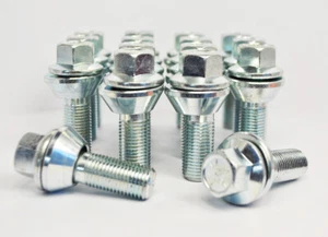 16x M12 x 1.5, 35mm Thread, Wobble Vari Variable Tapered Wheel Bolts (Silver) - Picture 1 of 3