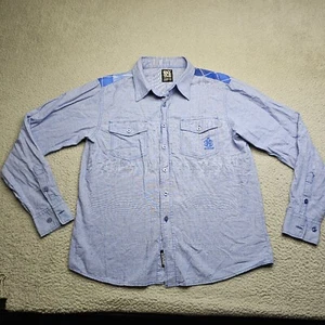 Enyce Shirt Mens Medium Blue Long Sleeve Button Down Collared Trendy Casual - Picture 1 of 15