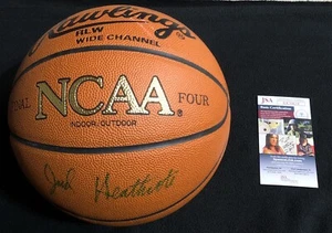 Jud Heathcote Steve Fisher & Denny Crum Signed Rawlings NCAA Basketball JSA COA - Picture 1 of 2