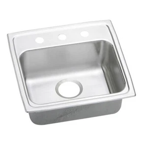 Elkay Lustertone LRADQ1918603 Single Bowl Top Mount Stainless Steel ADA Sink - Picture 1 of 3