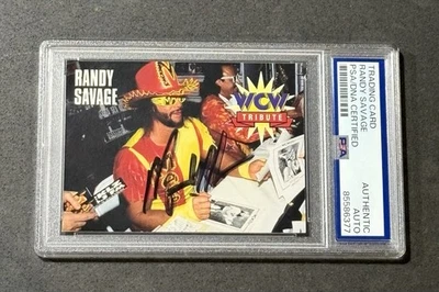MACHO MAN RANDY SAVAGE 1995 CARDZ WCW MAIN EVENT SIGNED AUTOGRAPHED CARD PSA/DNA - Image 1 of 2