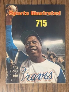 April 15, 1974 Hank Aaron Braves Home Run # 715 Sports Illustrated NO LABEL - Picture 1 of 4