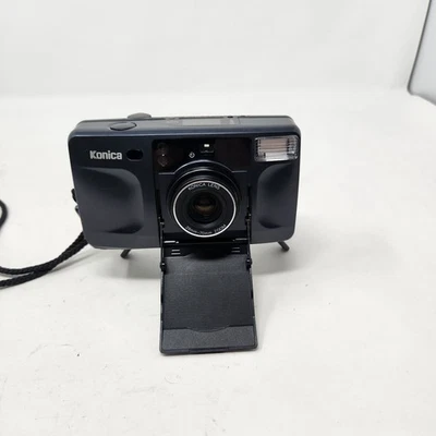 Konica Big Mini BM-610Z Compact Zoom Tripod Film Camera Film Tested Works Black  Foto 1 de 4