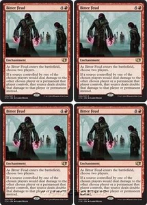 4x BITTER FEUD Commander 2014 MTG Red Enchantment Rare - Picture 1 of 1