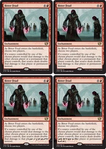 4x BITTER FEUD Commander 2014 MTG Red Enchantment Rare - Image 1 of 1
