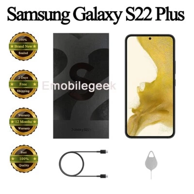 New Samsung Galaxy S22+ PLUS 5G 128GB/ 256GB SM-S906U Factory Unlocked Black