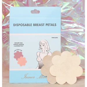 Juego de 3 cubiertas de pezón desechables de pétalos de pecho Inner Mate pasteles - 103N - desnudo - Imagen 1 de 1