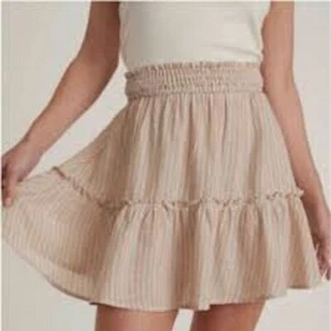 Marine Layer Sofie Smocked Tiered Mini Skirt in Multi Stripe Linen Blend size XS - Picture 1 of 8