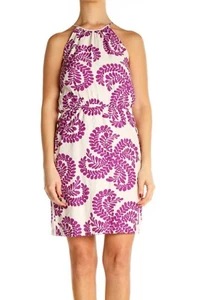 Nuevo con etiquetas Precio de venta sugerido por el fabricante $159 Antonio Melani Talla 12 Vestido Vaina Mini Boho Púrpura Rayo Floral - Imagen 1 de 13