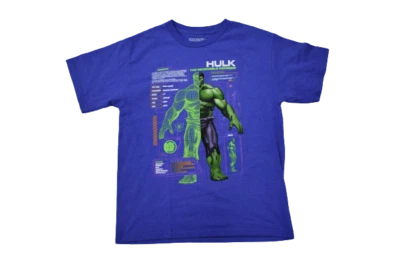 Marvel Youth Boys Hulk The Incredible Avenger Diagram Shirt New 2XL(18) - Image 1 of 4