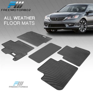 Fits 13-17 Honda Accord Car Latex Floor Mats Liner All Weather Carpets Gray 5PC - Picture 1 of 12