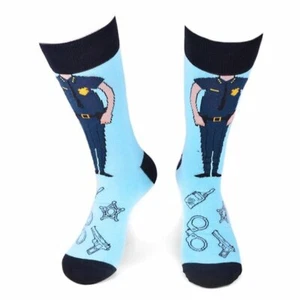 Men's Police Officer Novelty Fun Socks - Picture 1 of 4