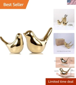 Small Birds Statues Gold Home Decor Modern Style Figurine Decorative Ornament... - Picture 1 of 9