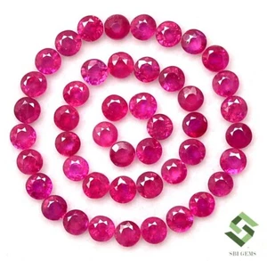 3 mm Natural Ruby Round Cut Lot 50 Pcs 7.99 CTS Calibrated Loose Gemstones - Picture 1 of 6