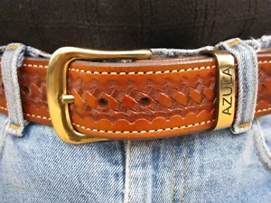 Azula Leather Lined Gun Belt Concealed Carry W/ Brass Buckle CCW . Choose Size - Picture 1 of 12