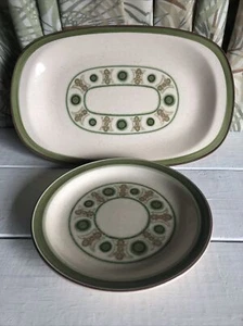 Vintage Noritake TALISMAN 14" Platter and Salad Plate Versatone 1978-1982 Green - Picture 1 of 9