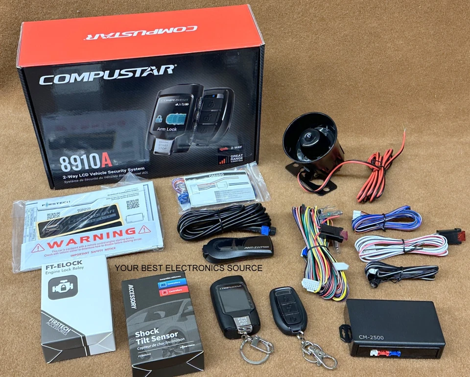 NEW Compustar CS8910-A, 2-Way Security/Alarm, Keyless Entry, LCD Remote - Image 1 of 2