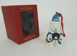 1999 Hudson's Santa Bear Ornament Wizard 8 Ball Boxed Eight Ball - Picture 1 of 6
