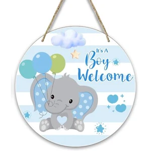 It's A Boy Welcome Door Sign Gender Reveal Wooden Sign for Front Door Decor R... - Picture 1 of 8