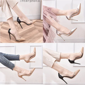 Transparent High Heels Lady Thin Heel Sexy Pointed Toe New Women Pumps PVC Party - Picture 1 of 17