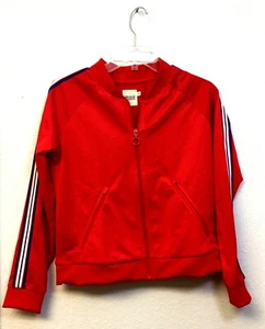 Something For Everyone Classic Unisex Stripped Zip Up Track Jacket Red Size S - Picture 1 of 5