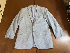 2024 BANANA REPUBLIC Blue Elbow Suit Blazer Sport Coat 40S Cotton Tailored Slim - Picture 1 of 6