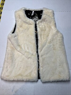 Chaleco Matilda Jane Mediano Camino de la Nieve Blanco Imitación Piel Floral Reversible Felpa Suave Foto 1 de 4