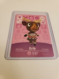 Erik # 334 Animal Crossing Amiibo Card AUTHENTIC Series 4 NEW NEVER SCANNED!!!