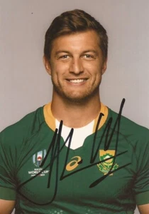 SOUTH AFRICA RUGBY: HANDRE POLLARD SIGNED 6x4 WORLD CUP PHOTO+COA *PROOF* - Picture 1 of 2