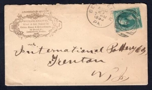 BETHLEHEM Pa 1883 Duplex on Krapfel China & Glass Store ADVERTISING Cover - Picture 1 of 2