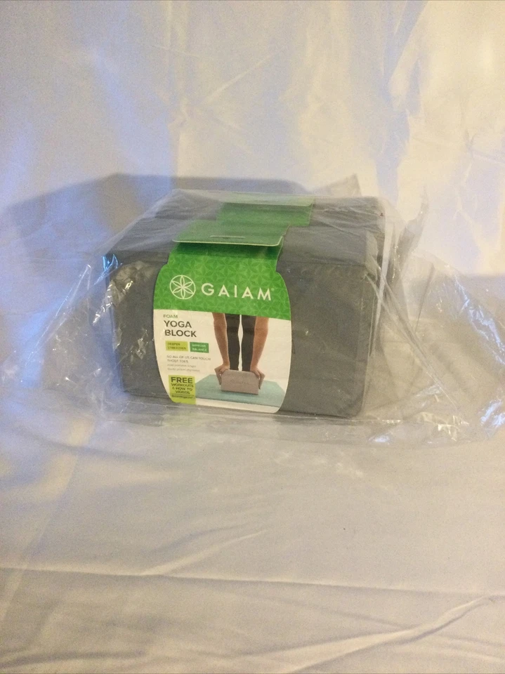 2 Evolve by Gaiam Foam Yoga Block Gray 9x6x4 Deeper Stretch Improve Balance