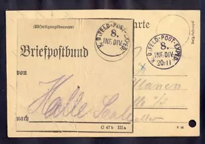 9985 Alemania, Primera Guerra Mundial, tarjeta postal de campo desde el frent... - Imagen 1 de 2