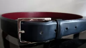 ANNE KLEIN NAVY GENUINE LEATHER BELT– size M - EUC! - Picture 1 of 6