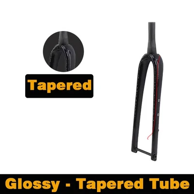 Garfo de cascalho carbono cônico bicicleta garfo dianteiro 700C x 45C eixo transversal 12x100mm - Imagem 1 de 4