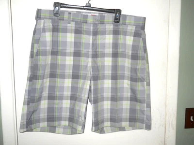 Shorts masculinos de golfe ou casual Grand Slam tamanho 38 cinza xadrez 10 pol. costura interna novo - Imagem 1 de 3
