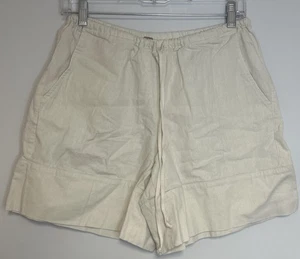 Free People Sz XS White/Cream Linen / Cotton Blend Drawstring Shorts  Boho - Picture 1 of 9