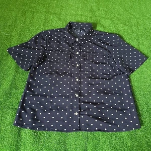Camisa para mujer Tommy Hilfiger abotonada a lunares manga corta azul marino talla L - Imagen 1 de 11