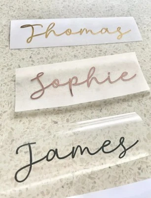 Custom Name Vinyl Sticker for Champagne Flute Shot Wine Pint Mug Glass - Image 1 of 4