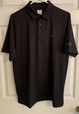 Camisa Polo de Golf CALLAWAY Opti-Dri Swing Tech Para Hombres Negra S/S M L XL NUEVA CON ETIQUETAS Foto 1 de 3