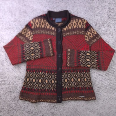 Geiger Cardigan Sweater Womens Small Wool Geometric Roll Neck Vintage Austria - Image 1 of 4