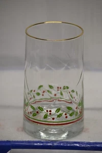 1 BICCHIERE VINTAGE ARBY'S NATALE VACANZA BACCHE VETRO CON BORDO ORO ALTO 5" - Foto 1 di 1