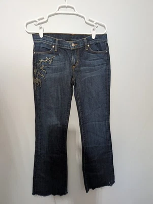 Pantalones de mezclilla azules adornados WE THE PEOPLE para mujer talla 29 Bootcut hechos en EE. UU. Foto 1 de 4