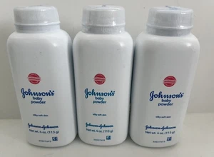Lot Of 3 Johnson’s Baby Powder w/ TALC, ORIGINAL WHITE LABEL 2014 4oz Bottles - Picture 1 of 4