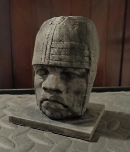 Large Olmec Head Smithsonian Scan 3D print hand painted home art antique decor - Picture 1 of 8
