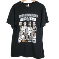2014 NBA Champions San Antonio Spurs Men's T shirt Large Black Basketball t112
