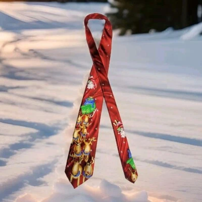 Jerry Garcia Navidad Corbata Reno Trineo Santa Rojo Mezcla Seda Multi Aprox 60" Foto 1 de 4