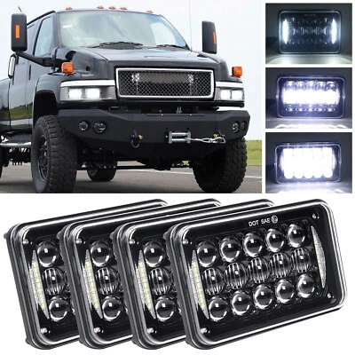 Faros halo LED 4x6"" aprobados por el DOT alto/bajo para GMC W4500 adelante 1992-2010 Foto 1 de 4