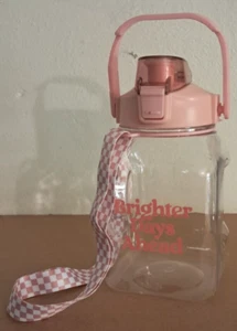 1 PINK Target Brighter Days Ahead Bullseye Playground Water Bottle Flip Top UA1 - Picture 1 of 2
