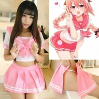 Fate Apocrypha FGO Astolfo Cosplay Costume Dress Pink Sailor Suit JK Outfit Suit