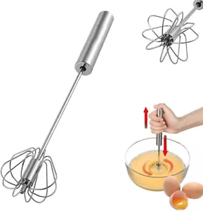 Stainless Steel Semi-Automatic Whisk Egg Whisk Hand Push Rotary Whisk Blender Se - Picture 1 of 11